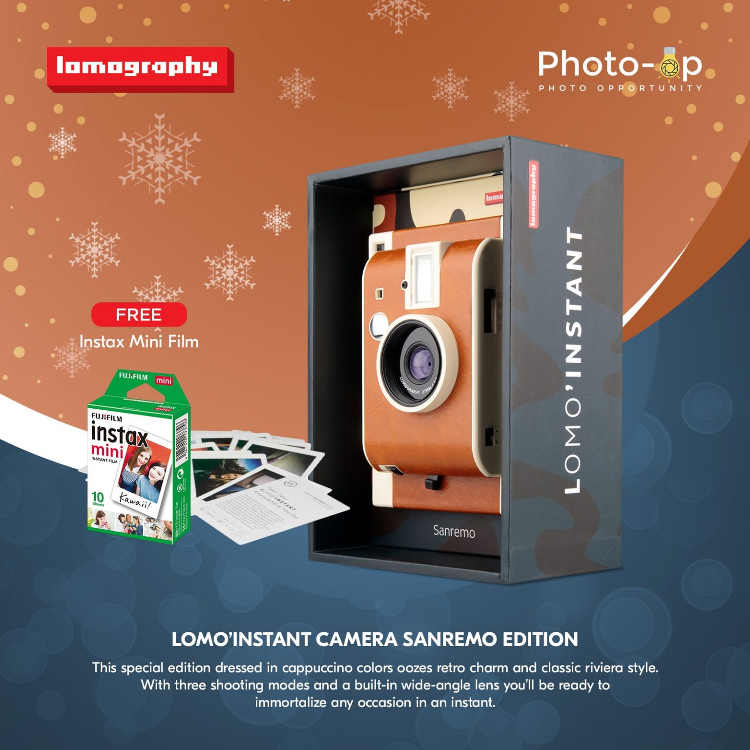 Lomography Lomo'Instant Sanremo Edition – Appareil Photo Instantané Avec 3 Objectifs, Marron, Bon état
